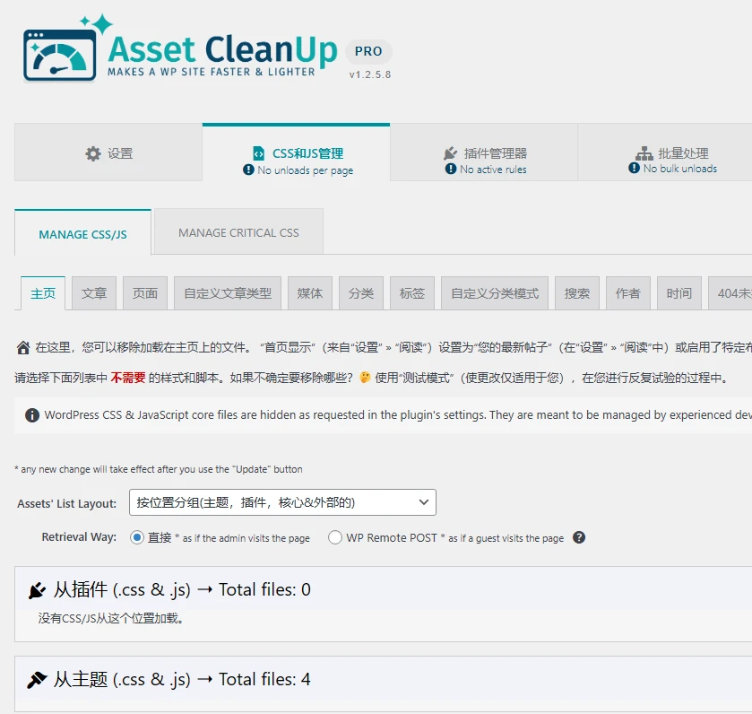 Asset CleanUp Pro v1.2.7.0 中文汉化版 | WordPress 资源优化插件