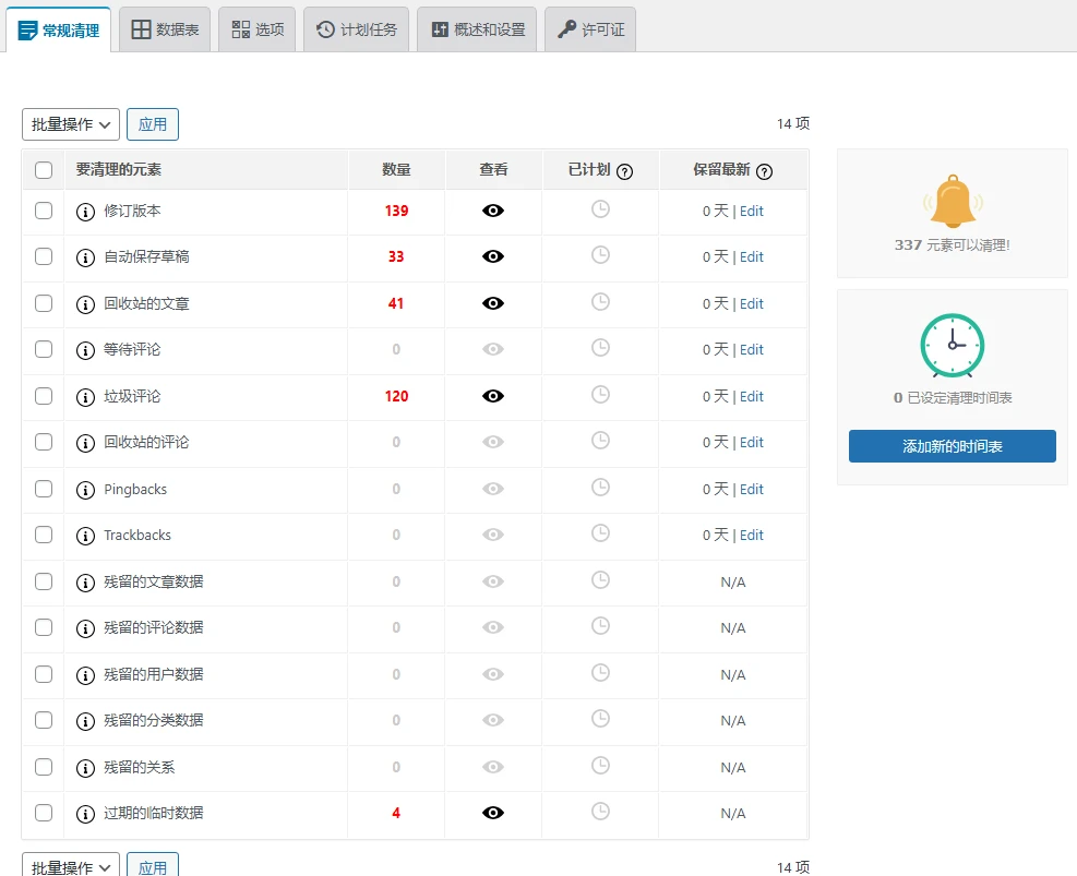 Advanced Database Cleaner PRO v3.2.11 中文汉化版 | WordPress 数据库清理插件