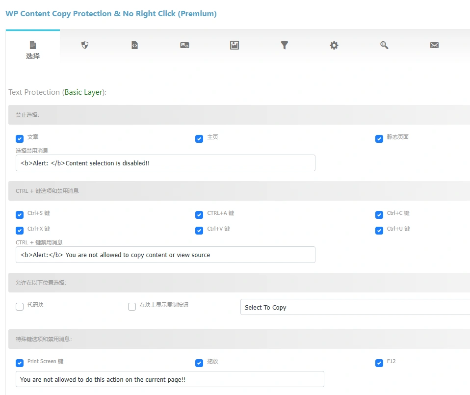 WP Content Copy Protection & No Right Click (PRO) v15.3 中文汉化版 | WordPress 内容保护插件
