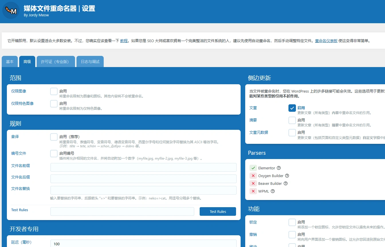 Media File Renamer Pro 6.1.4 中文汉化版 | WordPress 媒体文件重命名插件